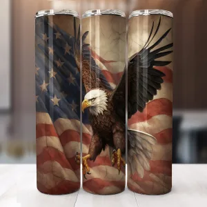 America Flag Patriotic 20oz Skinny Tumbler