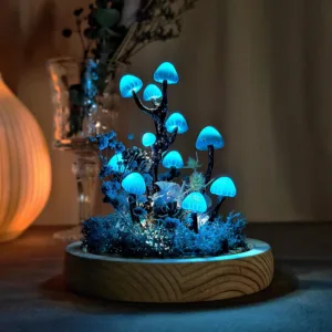 Blue Handmade Mushroom Night Light