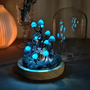 Blue Handmade Mushroom Night Light