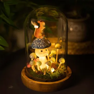 Blue Mushroom and Squirrel Night Light