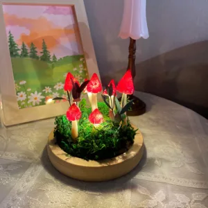 Bright Red Mushroom Night Light