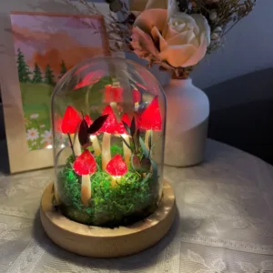 Bright Red Mushroom Night Light