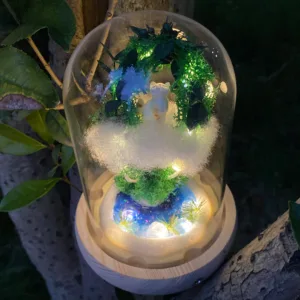 Cat and Mushroom Night Light with Stairway Scene
