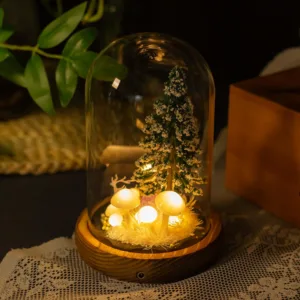 Christmas Mushroom Night Light with Reindeer and Tree