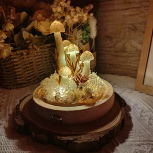 Cream Spotted Warm Light Flowers Night Light