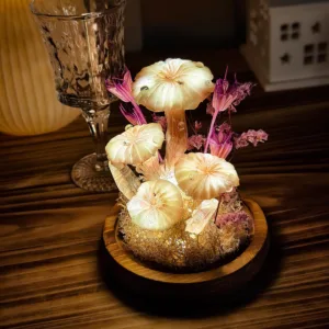 Crystal Accent Handmade Mushroom Night Light