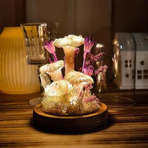 Crystal Accent Handmade Mushroom Night Light