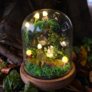 Cute Pea Frog and Mushroom Night Light Wreath