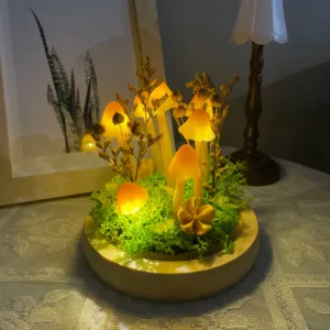 Dried Branch Orange Mushroom Night Light