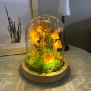 Dried Branch Orange Mushroom Night Light
