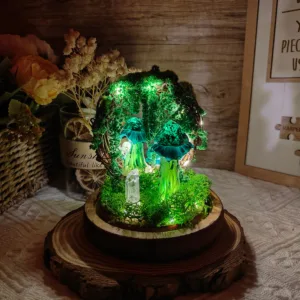 Emerald Green Textured Crystal Dome Night Light