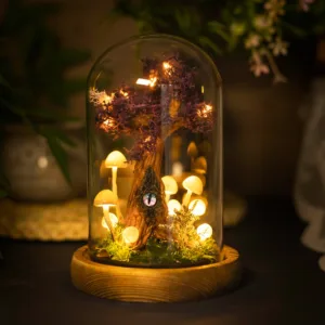 Enchanted Mushroom Night Light with Frog and Tree