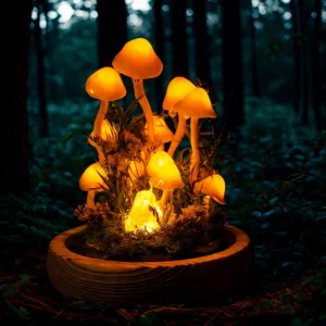 Glowing Yellow Mushroom Night Light