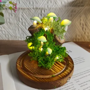 Green Cap Moss Tree Trunk Night Light