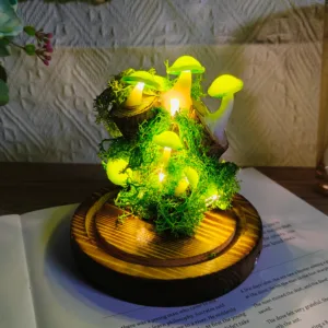 Green Cap Moss Tree Trunk Night Light