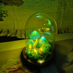 Green Cap Mossy Base Dome Mushroom Night Light