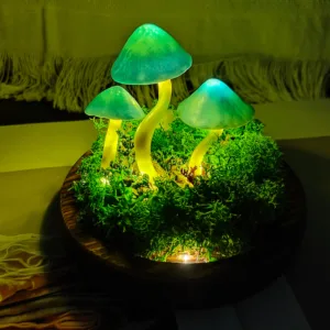 Green Cap Mossy Base Dome Mushroom Night Light