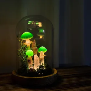 Green Crystal Illuminated Mushroom Night Light