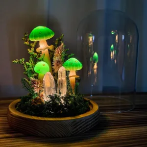 Green Crystal Illuminated Mushroom Night Light