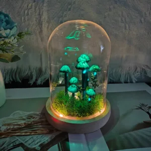 Green Painted Moss Dome Mushroom Night Light