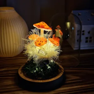 Handmade Mushroom Lamp With Snail Mushroom Night Light