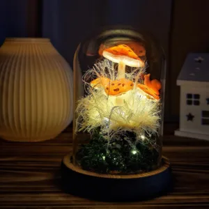 Handmade Mushroom Lamp With Snail Mushroom Night Light