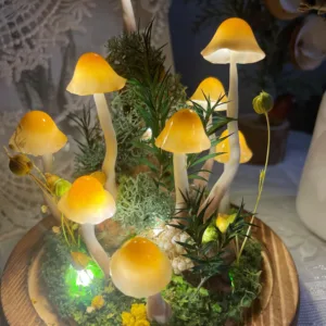 Handmade Orange Glowing Mushroom Night Light
