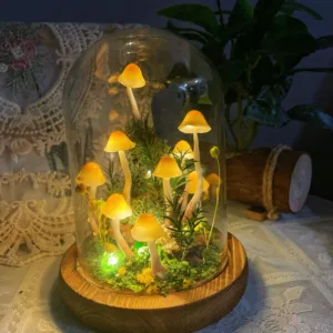 Handmade Orange Glowing Mushroom Night Light