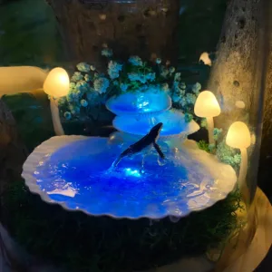 Jumping Whale and Mushroom Night Light in Shell