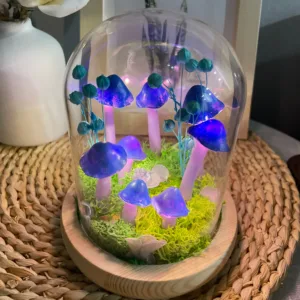Light Blue Berry Mushroom Night Light