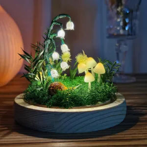Moss and Lily of the Valley Mushroom Night Light