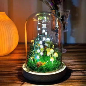 Moss and Lily of the Valley Mushroom Night Light