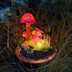 Mushroom Night Light with Butterfly