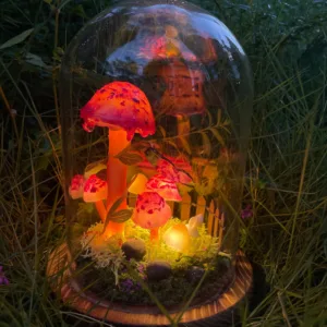 Mushroom Night Light with Butterfly