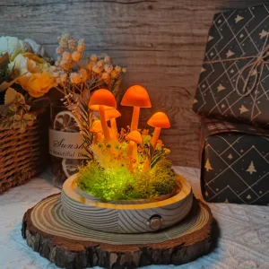 Orange Mushroom Terrarium Night Light