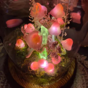 Pink Glowing Mushroom Night Light Crystals