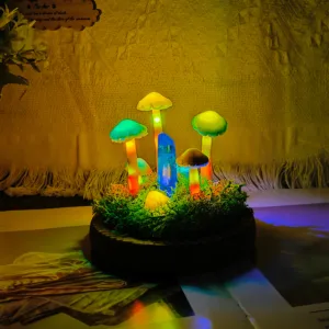 Rainbow Cap Crystal Moss Night Light