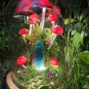 Red Mushroom Night Light with Tree Arch