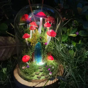 Red Mushroom Night Light with Tree Arch
